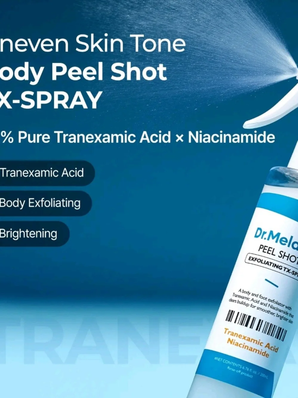 Blue TX-Capsule Body Cream & Peel Shot Exfoliating Spray